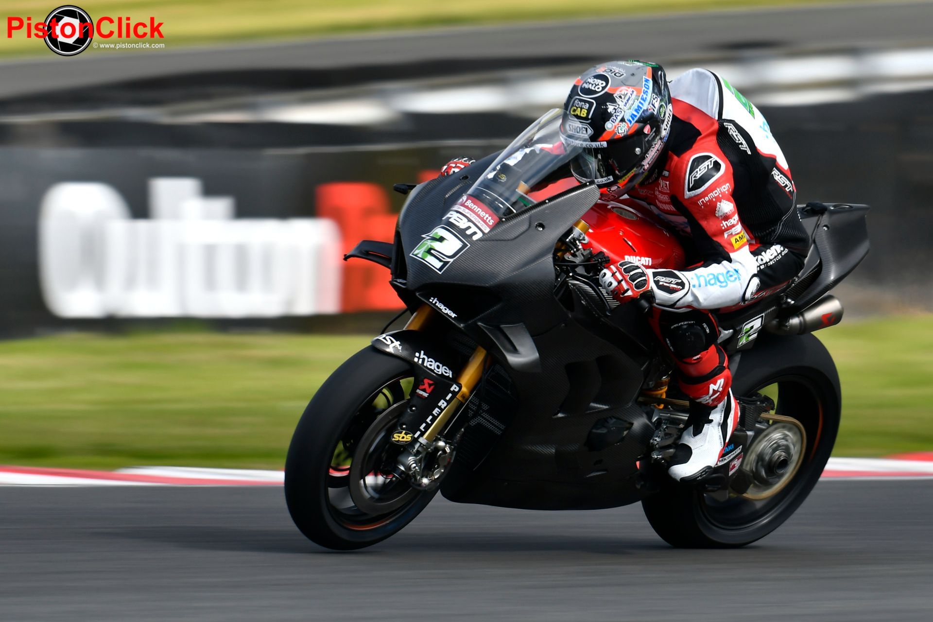 Glen Irwin Hager PBM Ducati Panigale V4R at Oulton Park BSB test