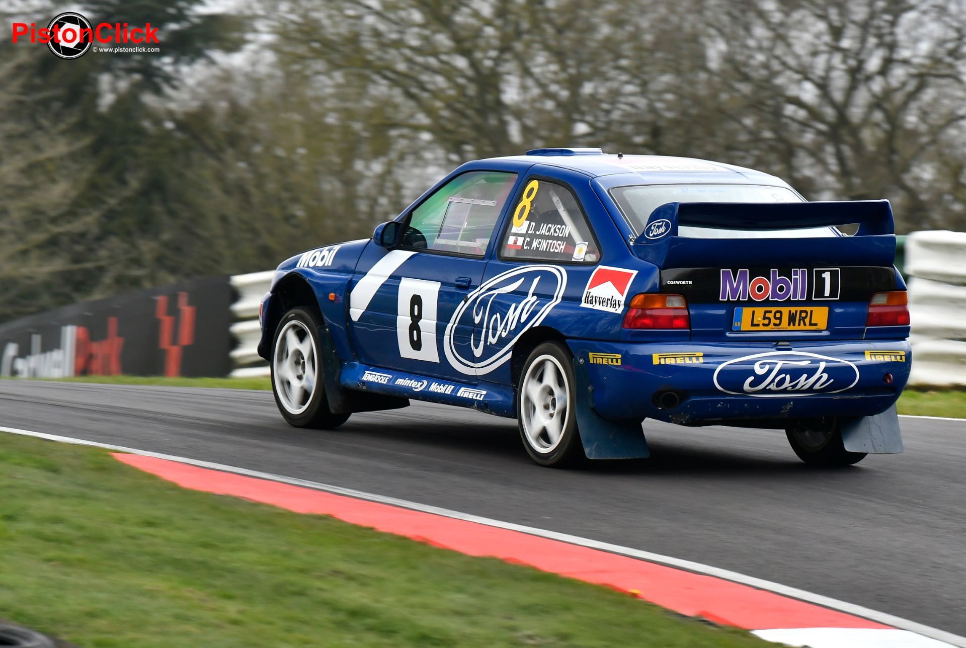 Ford Escort Cosworth of Craig McIntosh and David Jackson at the Alan Healy Memorial Rally Cadwell Park