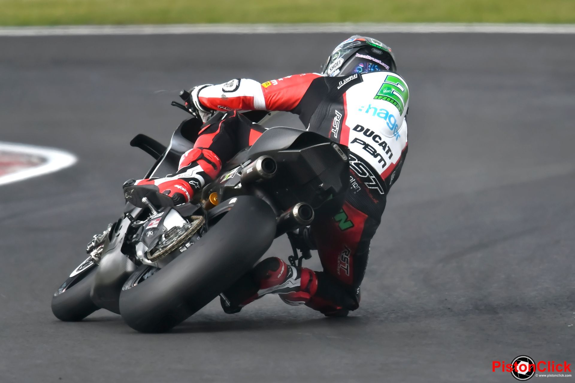 Glen Irwin Hager PBM Ducati Panigale V4R at Oulton Park BSB test