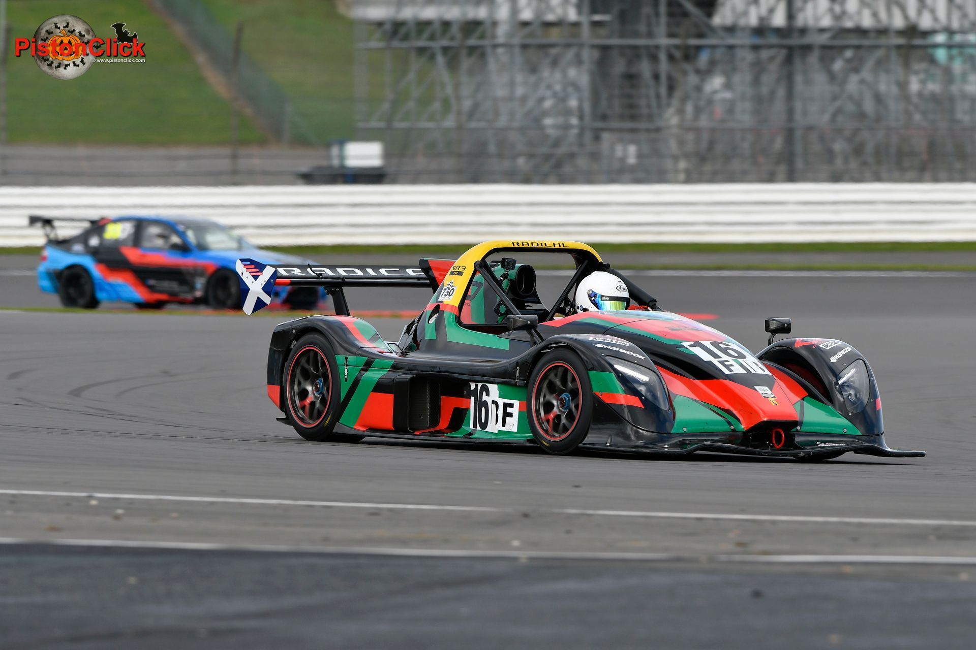 Radicals race cars at the Birkett Relay race at Silverstone