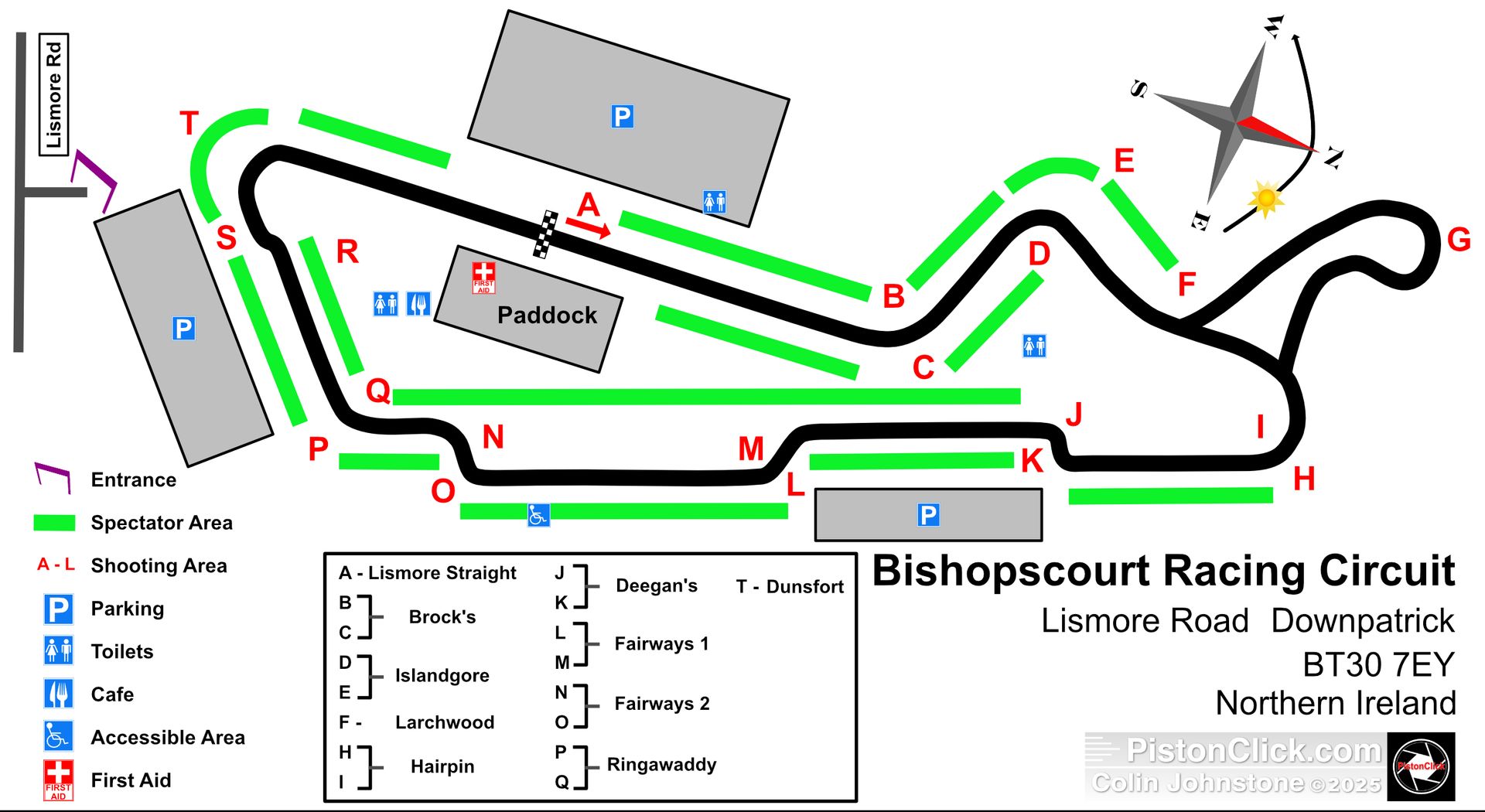 Bishopscourt race track map for taking photos