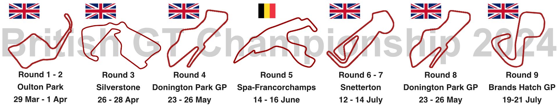 British GT Championship calendar 2024