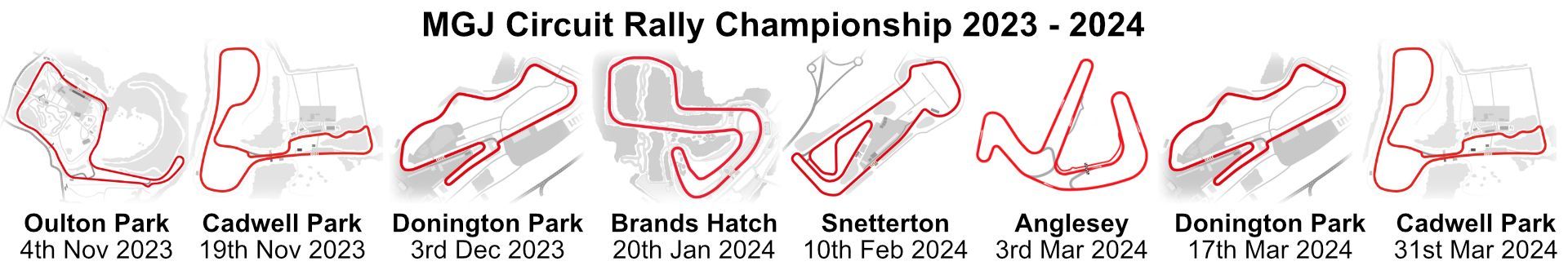 MGJ Circuit Rally Championship rounds and dates