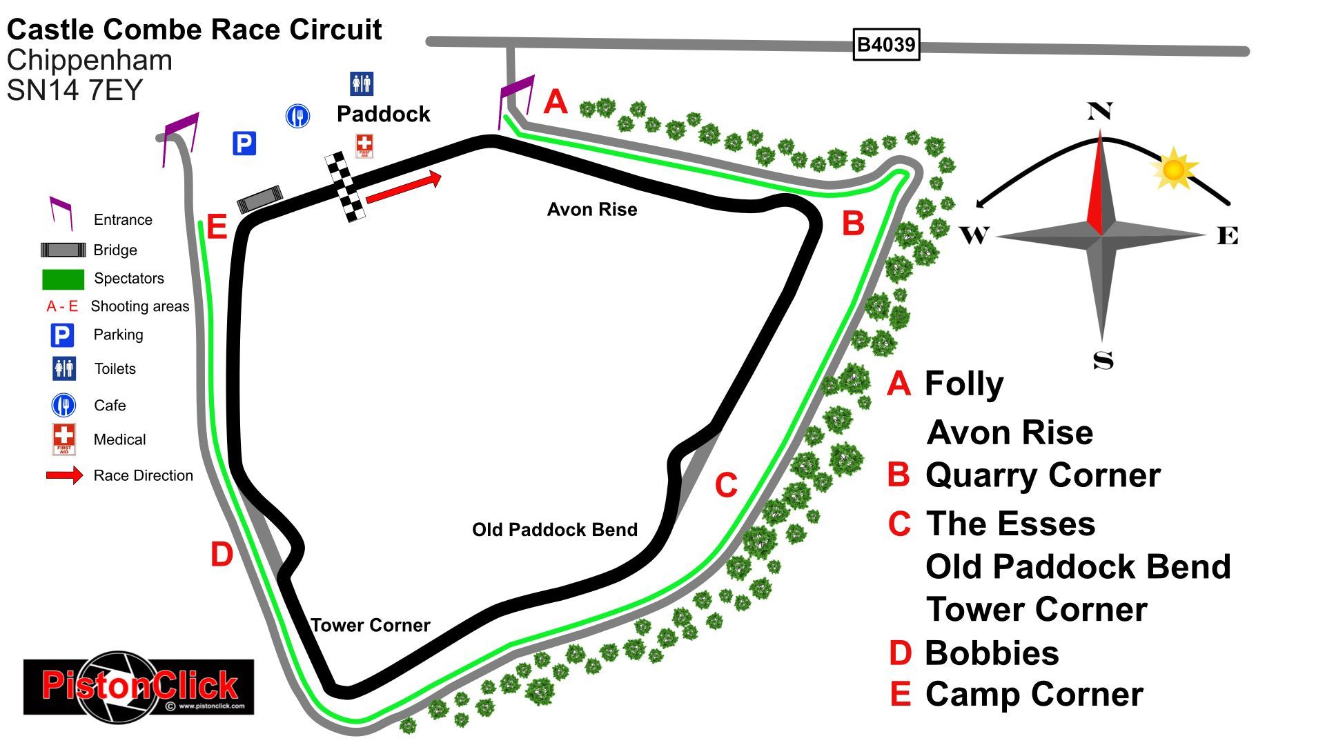 Castle Combe Race Circuit map