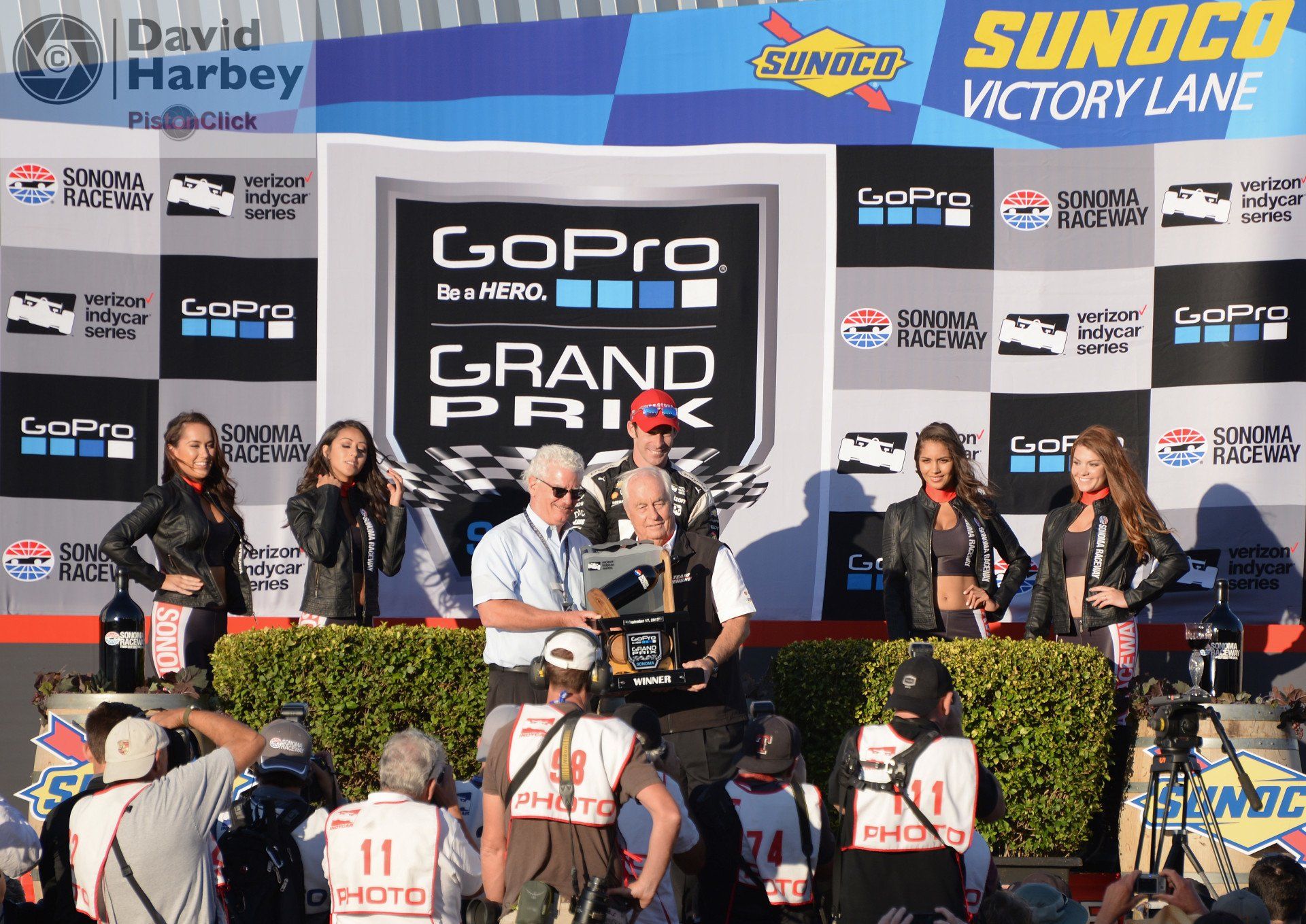 Pagenaud, Newgarden and team owner Roger Penske