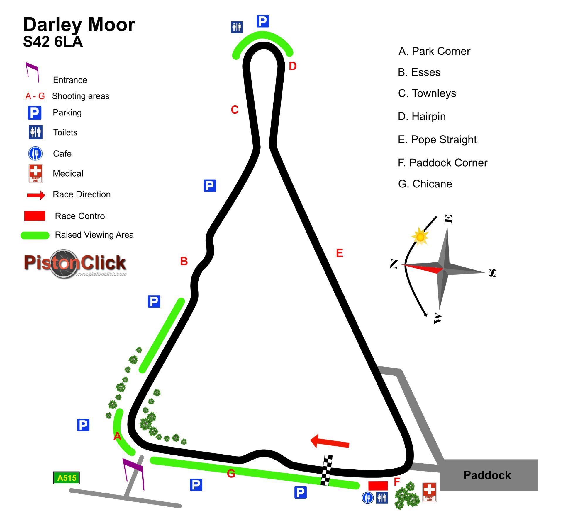Darley Moor track map