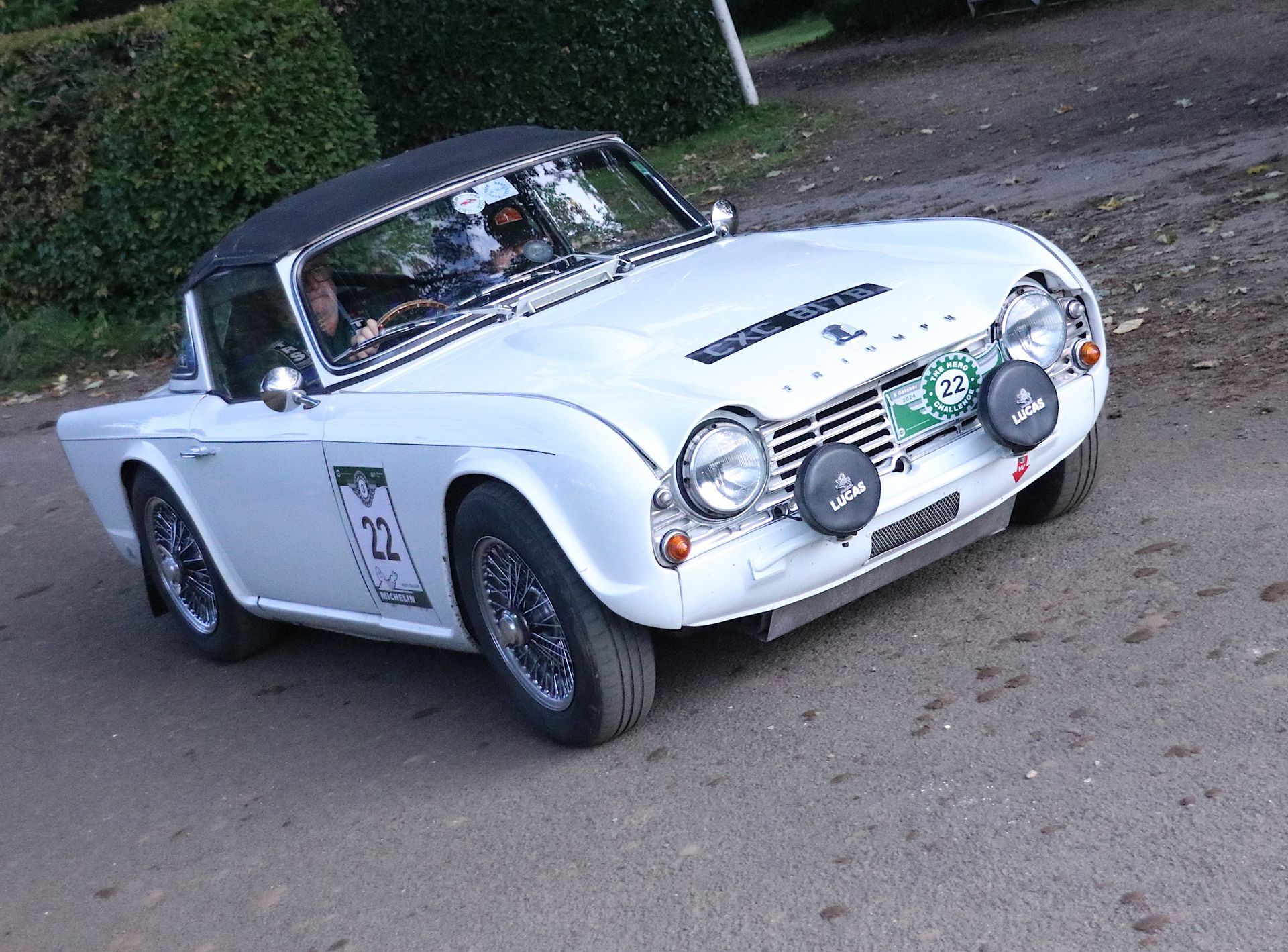 Hero Challenge 3 Triumph TR4 classic car rallying around the Lincolnshire wolds
