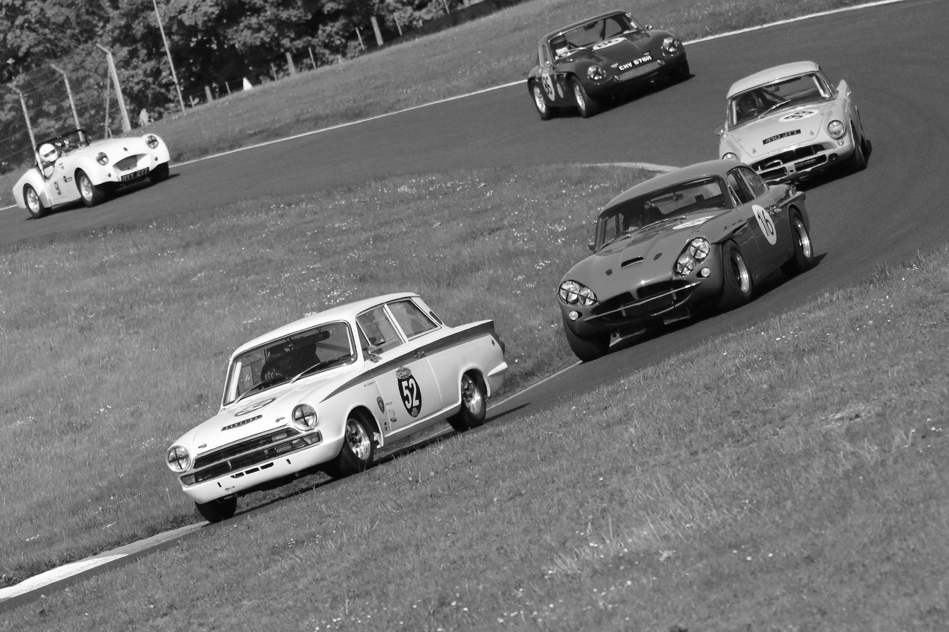 Historic Touring Cars and Historic Road Sports cars at Cadwell Park