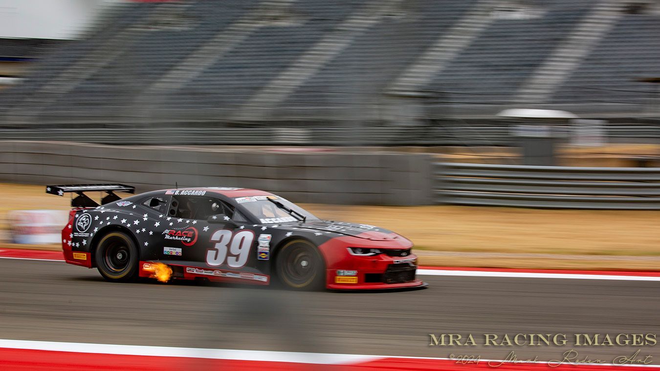 Flaming cars at the SVRA and Trans Am at COTA SpeedTour