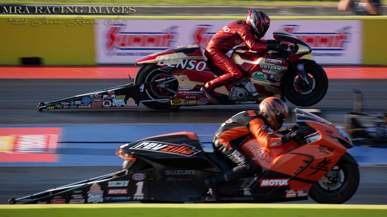 Pro Stock Motorcycles at the Motorplex drag strip