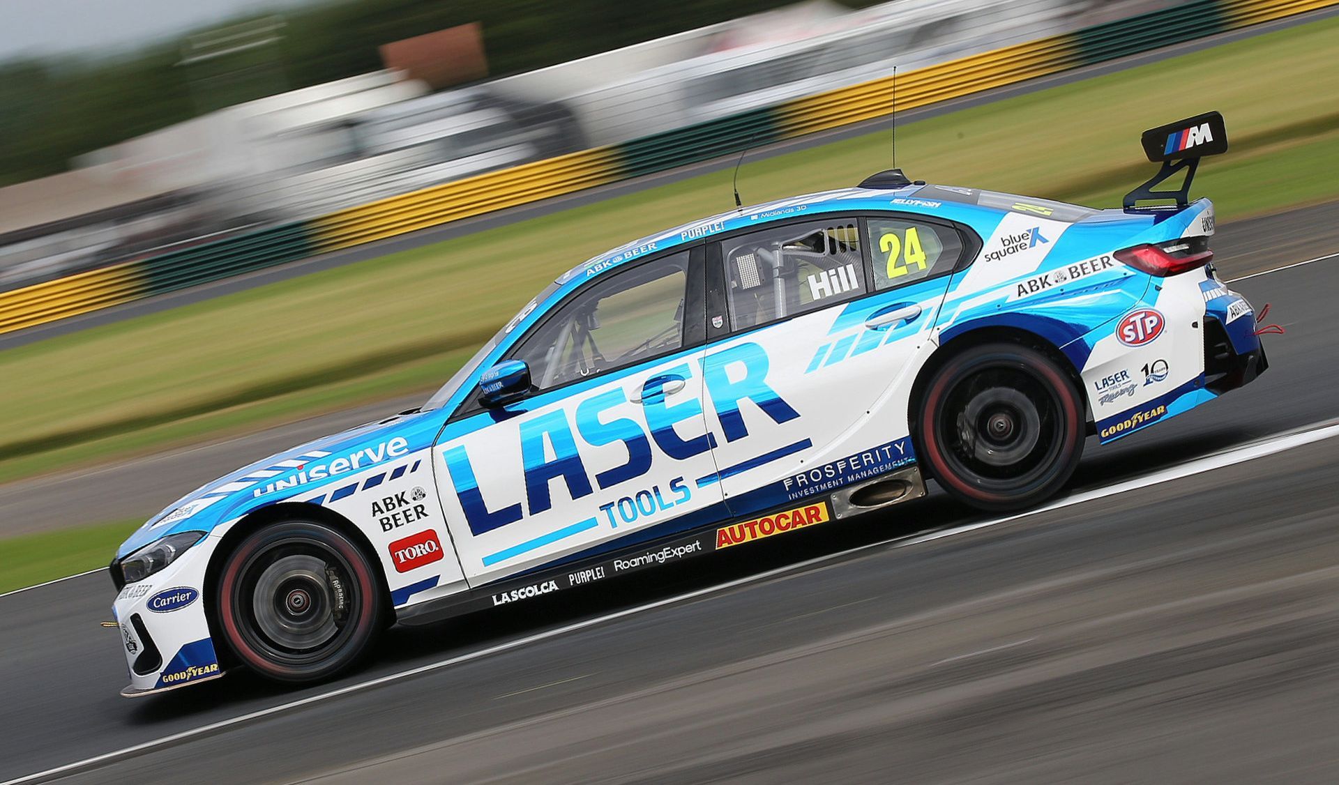 Jake Hill racing in the BTCC at Croft 2024