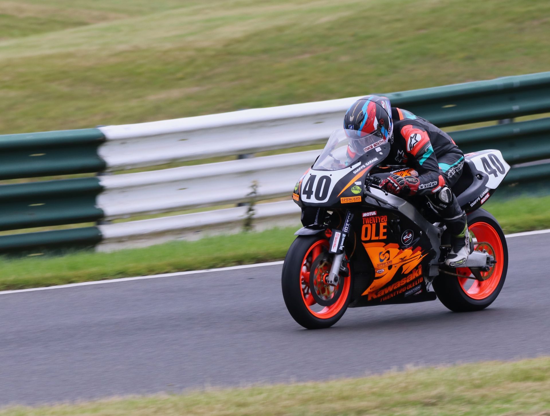 Mark Smith on a classic Ducati Classic Racing Motorcycles Club (CRMC) at Cadwell Park