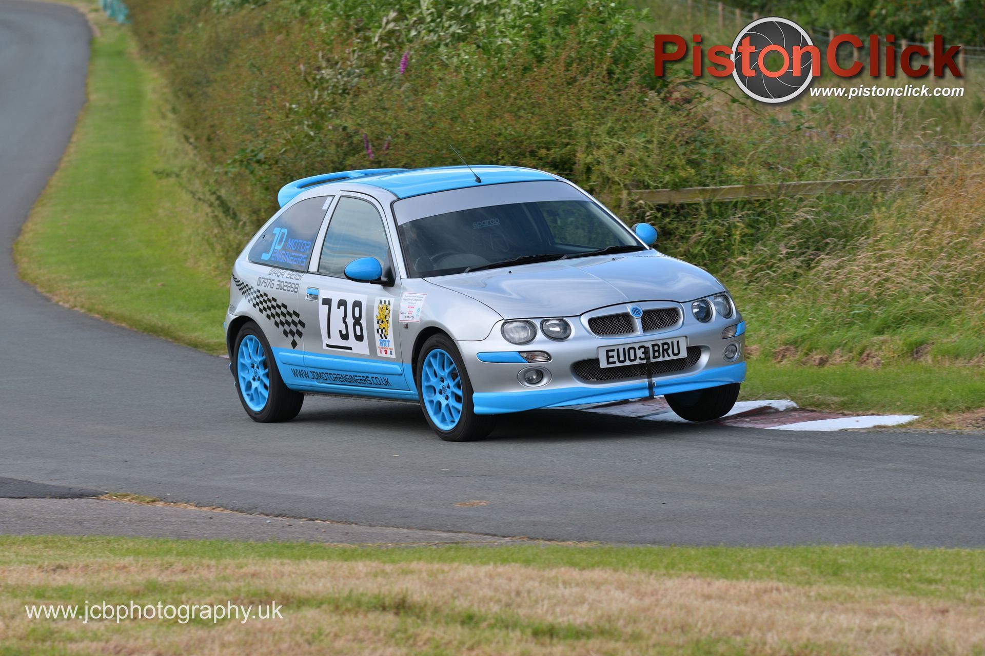 Euan Bruce and his MG ZR competing in hill climbs as a 14 year old young racer