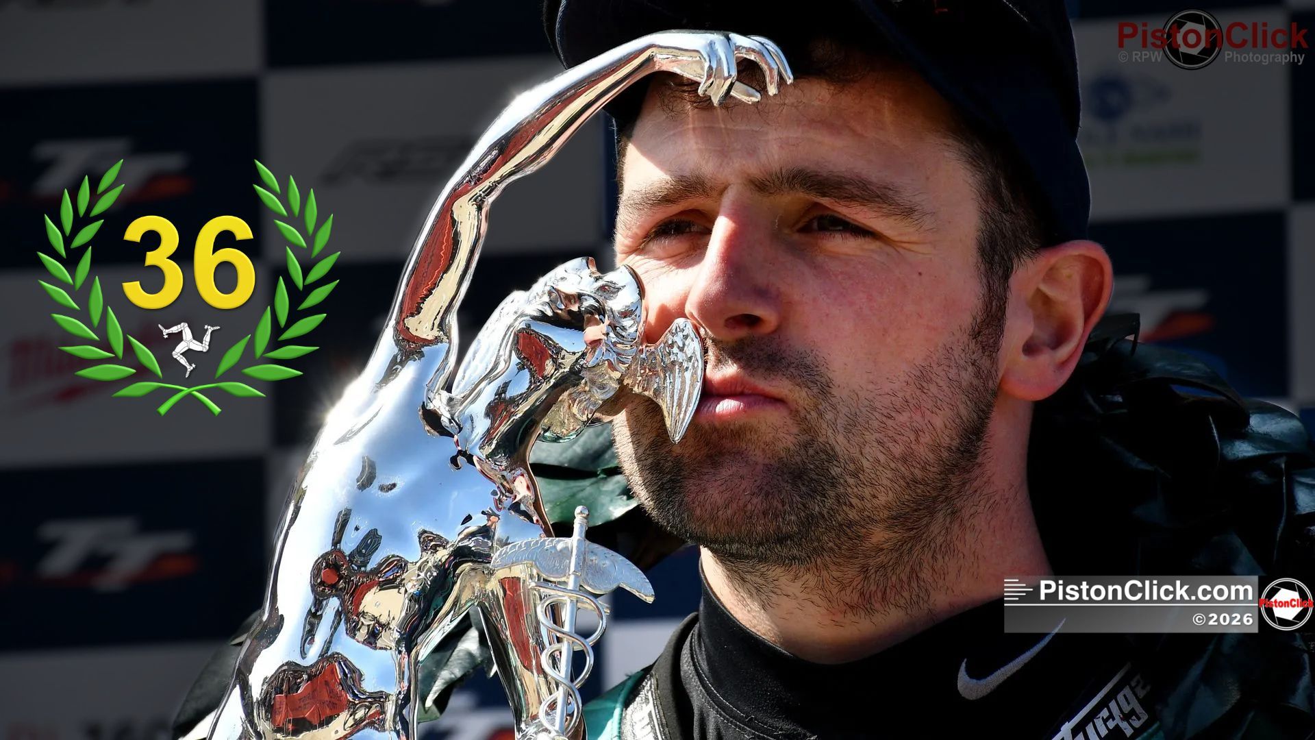 DUNLOP, Michael winning for a record braking 36th time at the IoM TT. Isle of Man All Time Winners List