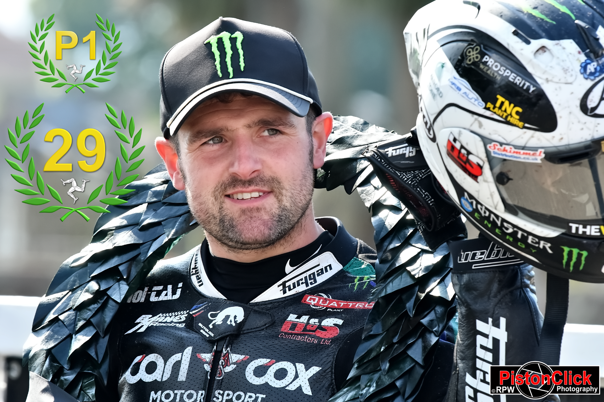 DUNLOP, Michael winning for a record braking 27th time at the IoM TT. Isle of Man All Time Winners List