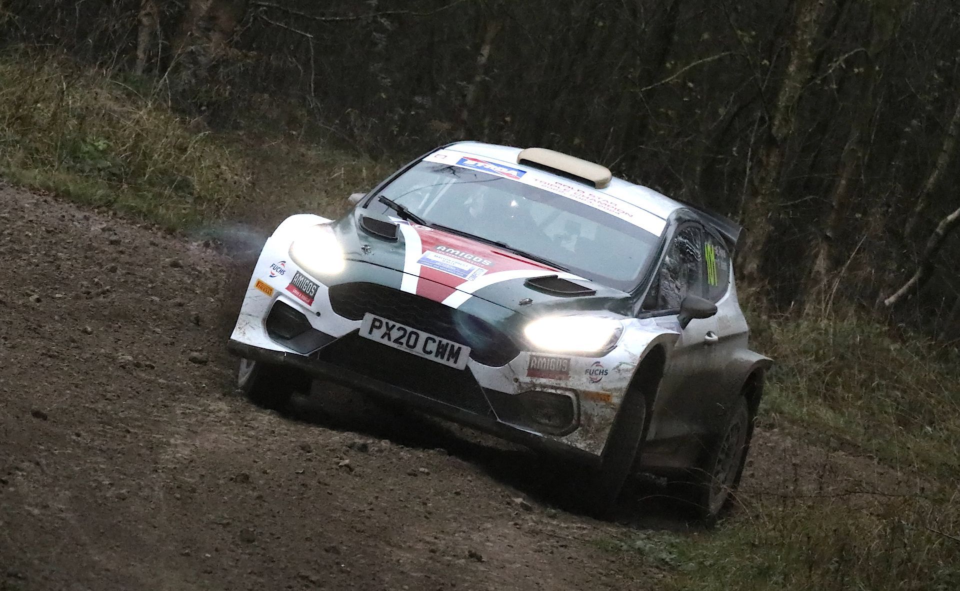 Elliot Payne, in his Fiesta with co-driver Patrick Walsh in the Malton Rally