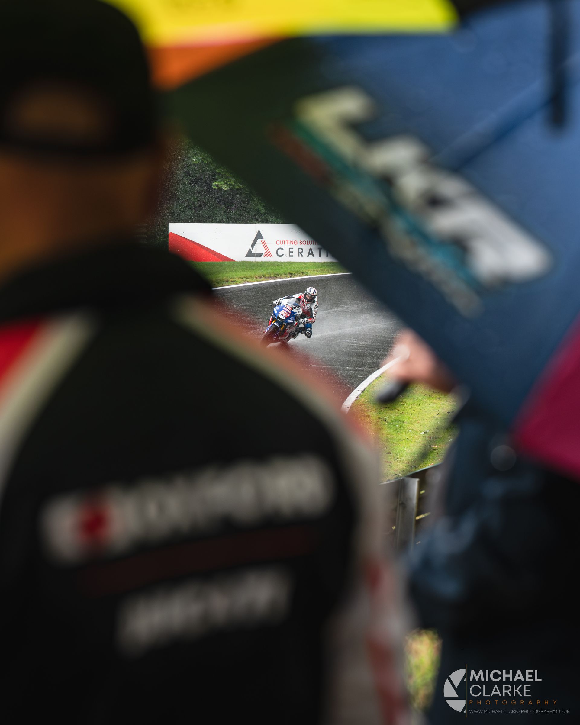 BSB motorcycle racing in the rain at Cadwell Park
