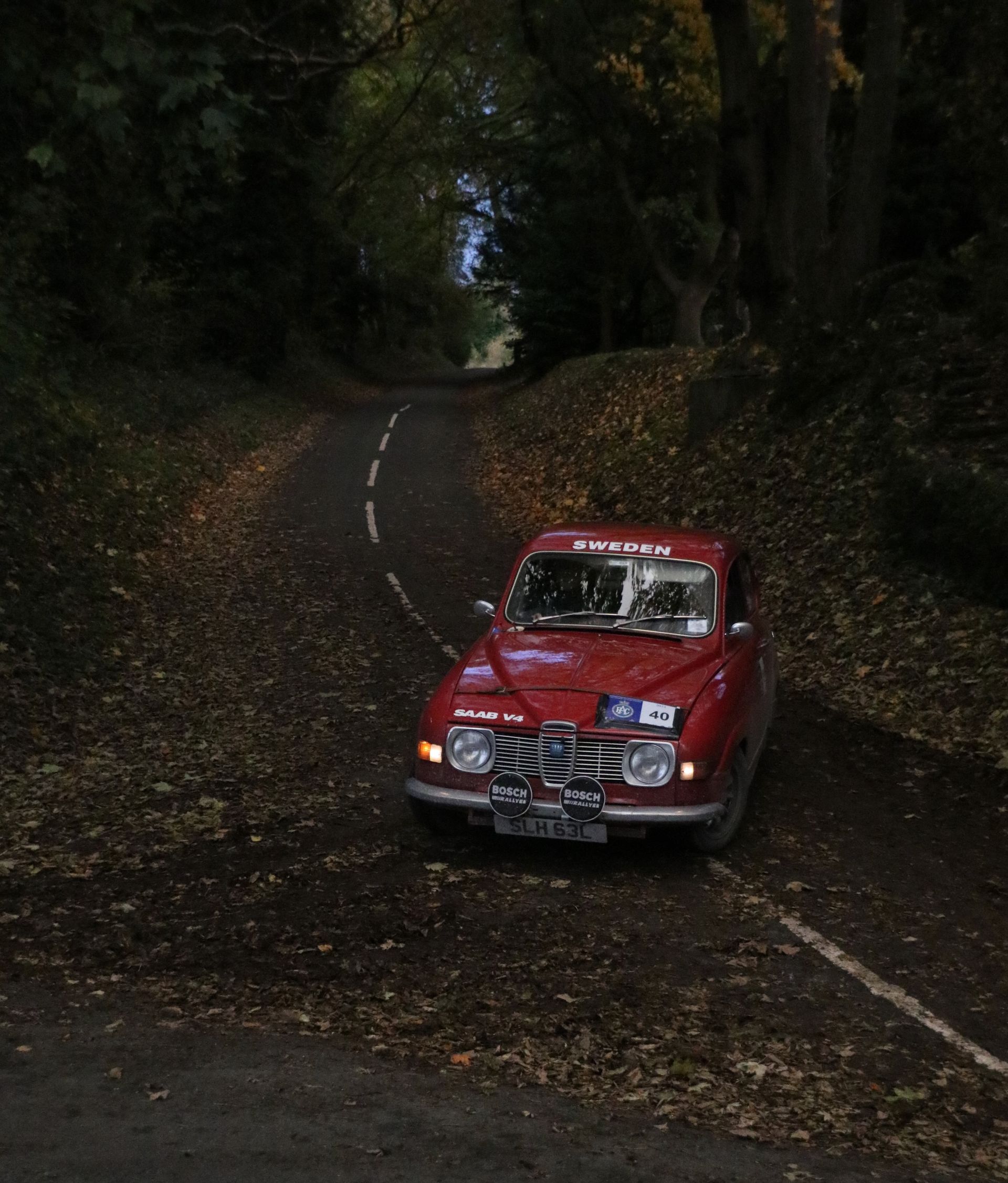 Volvo classic rally car competing in the RAC Rally of the Tests