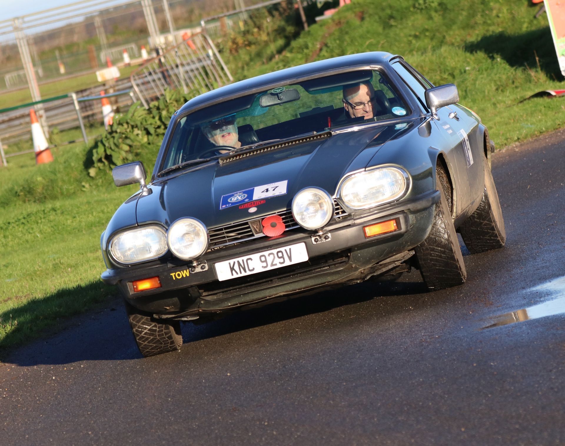 Jaguar Classic Rally car competing in the RAC Rally of the Tests