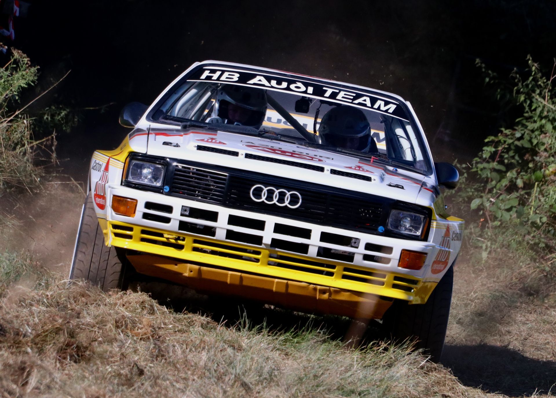 Audi Quattro A2 rallying at the Revesby Lombard Rally Festival