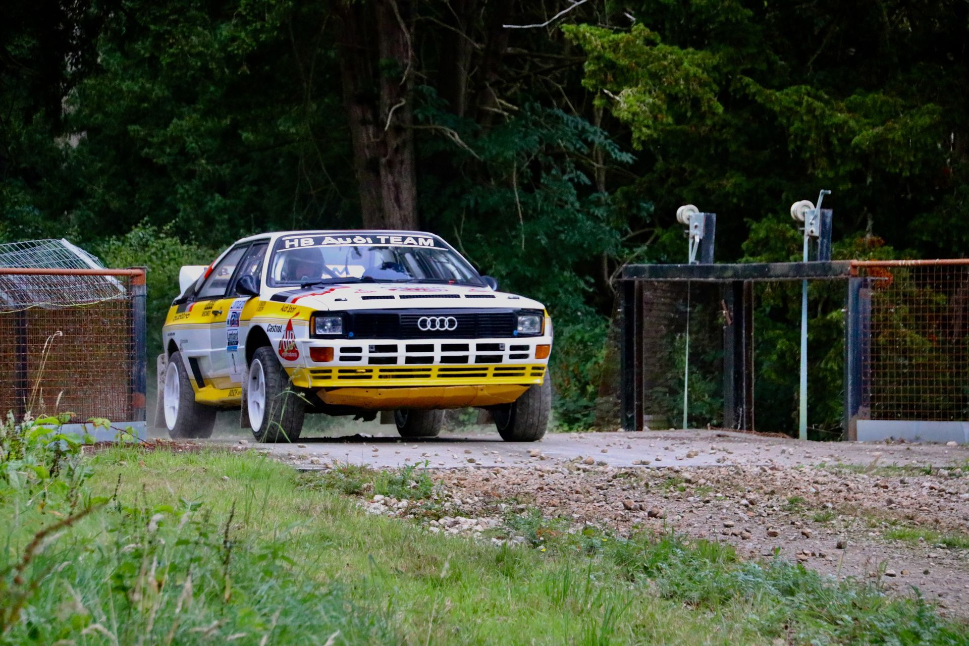 Audi Quattro A2 rallying at the Revesby Lombard Rally Festival