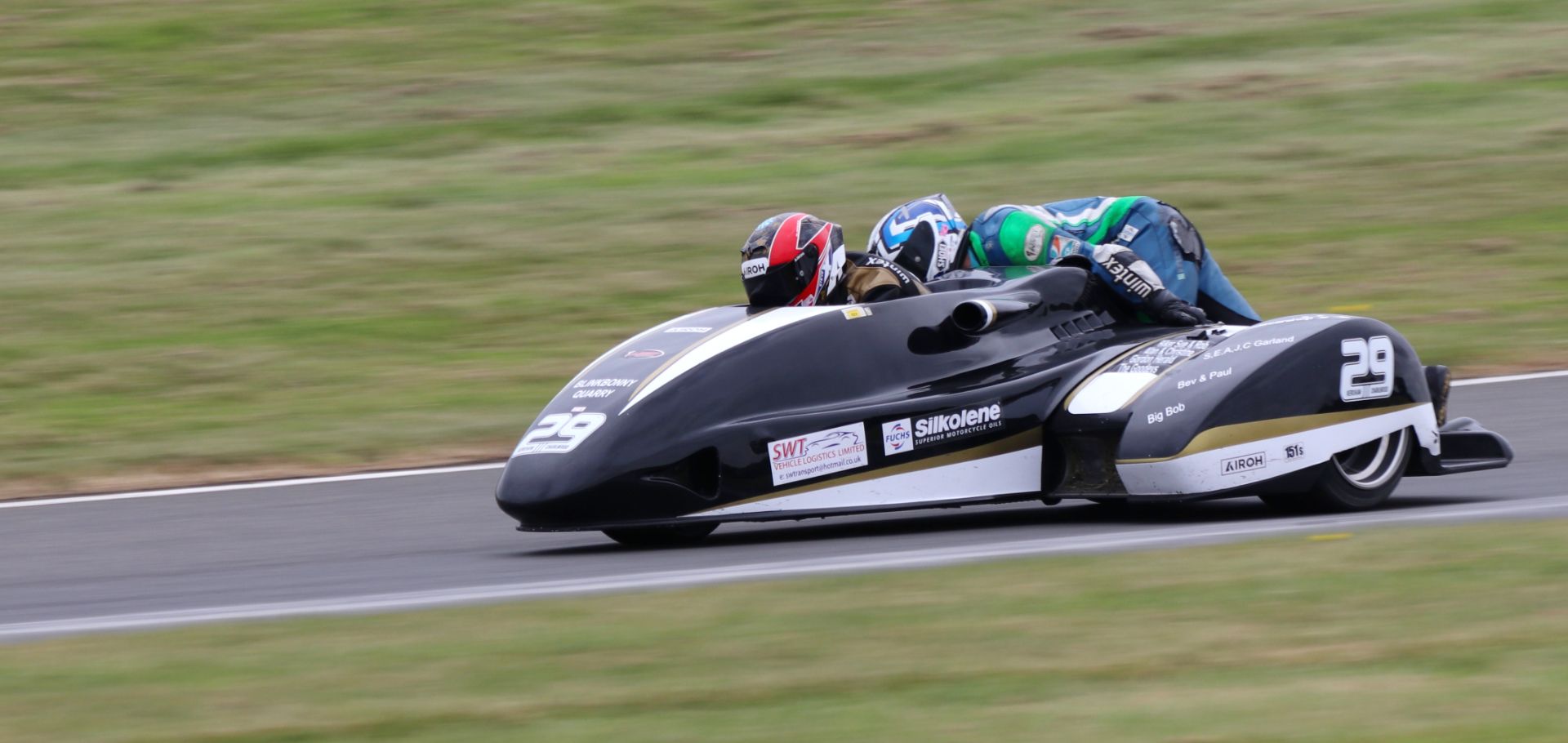 Steve Kershaw and Stuart Clark sidecar revival cadwell park 2024
