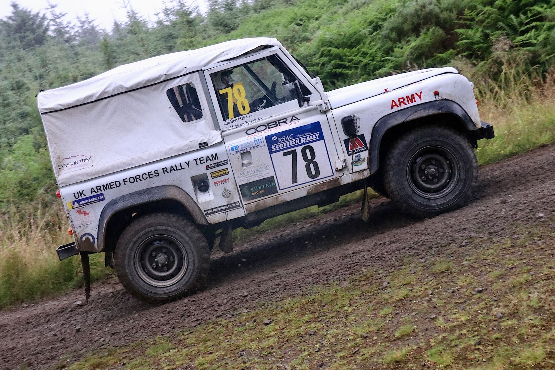 Landrover on the Motorsport UK Scottish Rally Championship Round 4