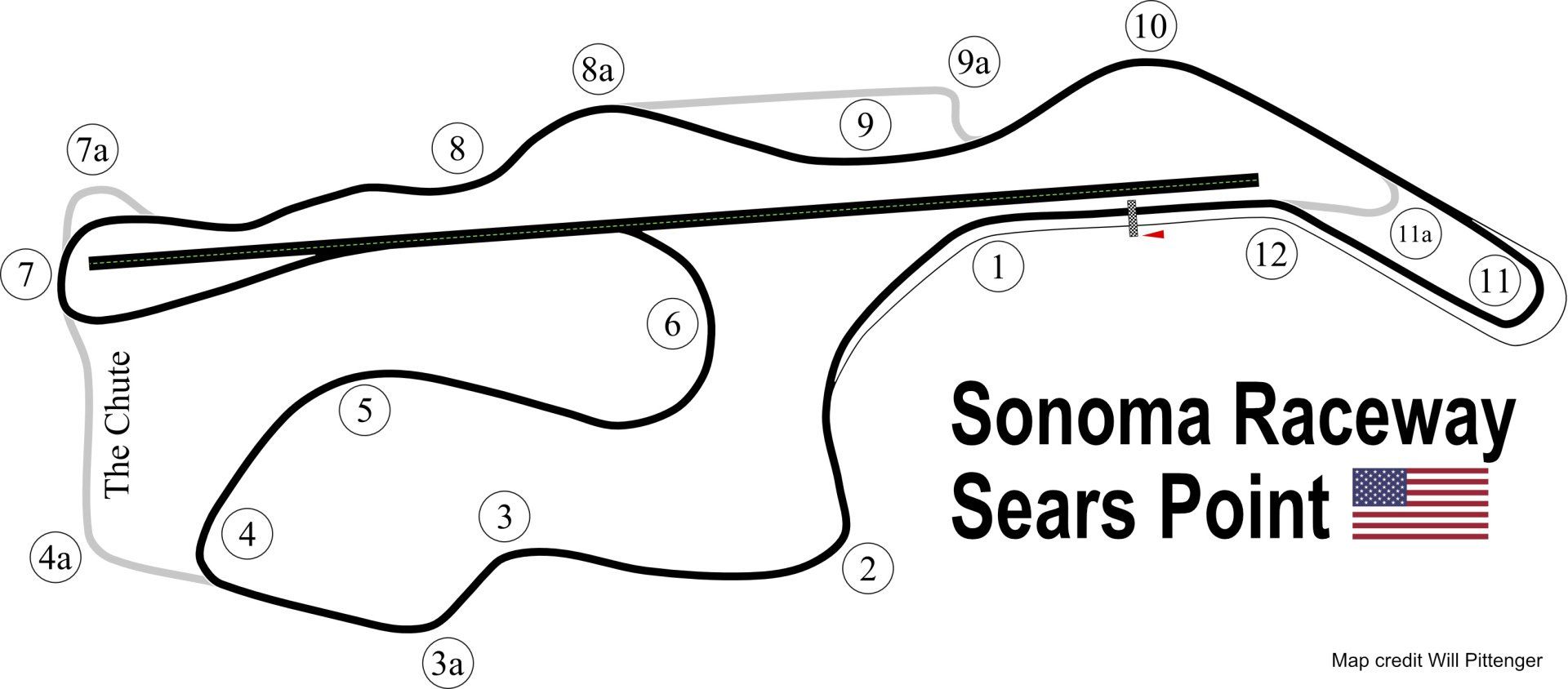 Sears Point, Sonoma Raceway map