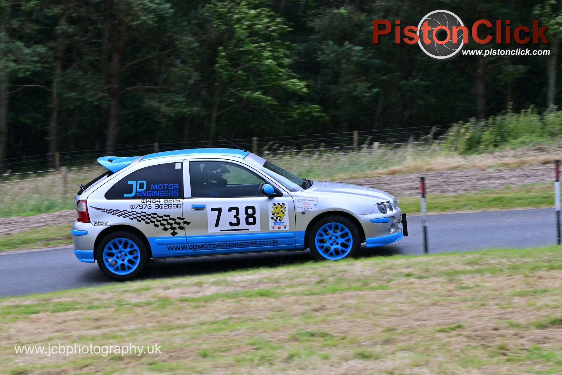 Euan Bruce and his MG ZR competing in hill climbs as a 14 year old young racer