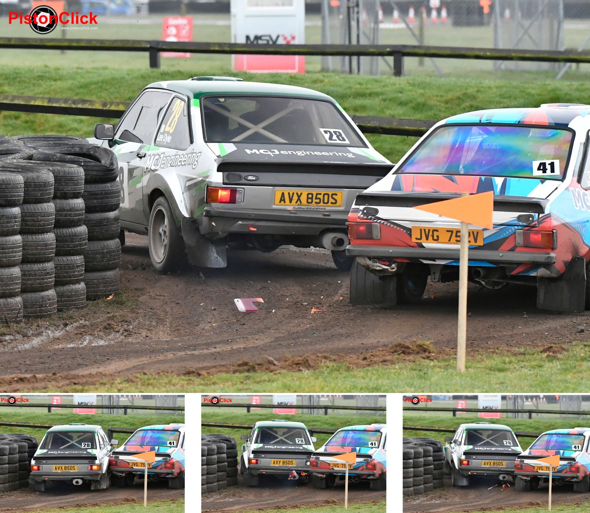 Ford Escort Mk2 crash Anglia Motor Sport Club Snetterton Stage Rally