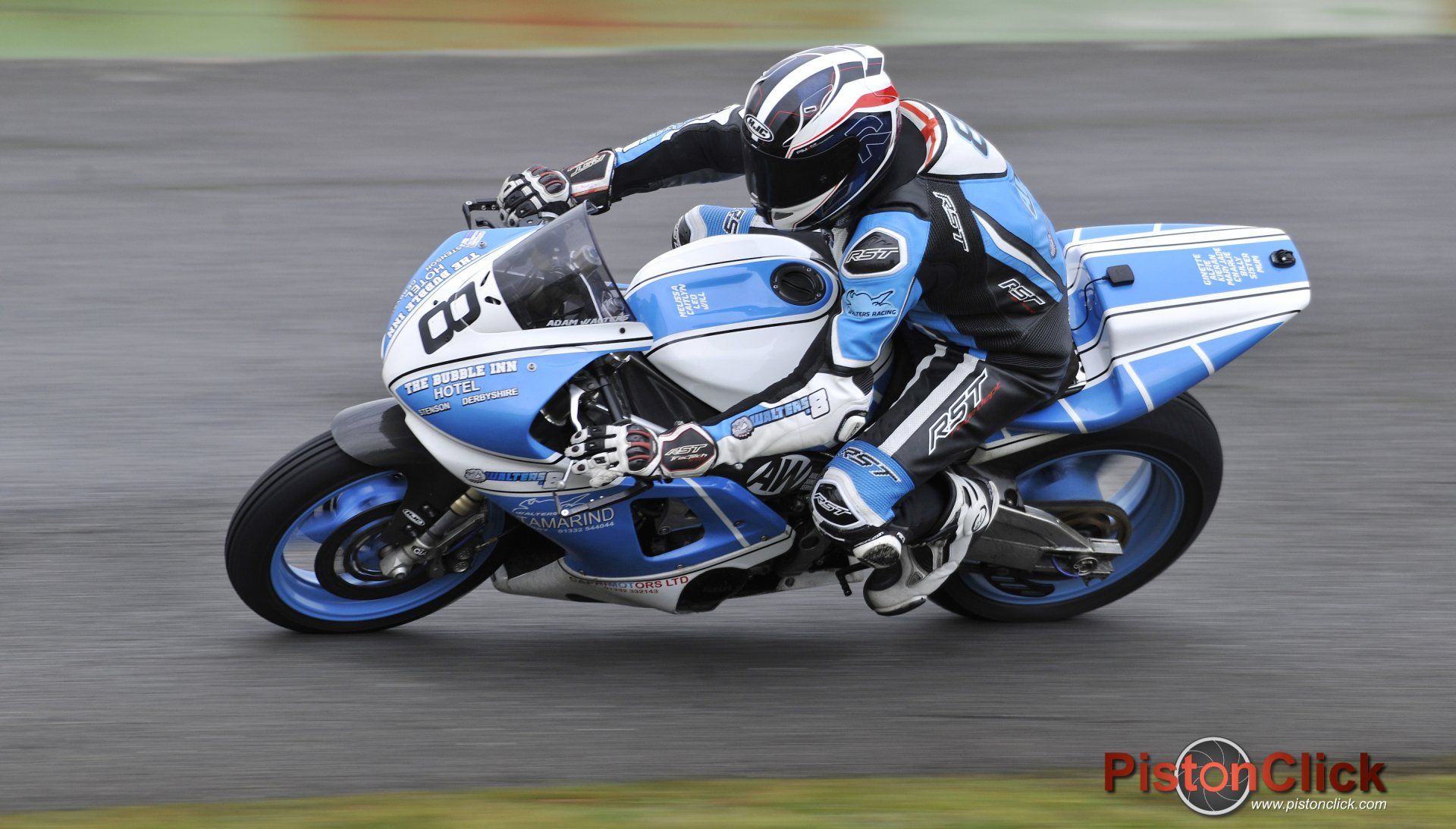 The best place is further up the track looking into the Chicane, as the riders accelerate out some will pop a wheelie - a great head on action shot.
