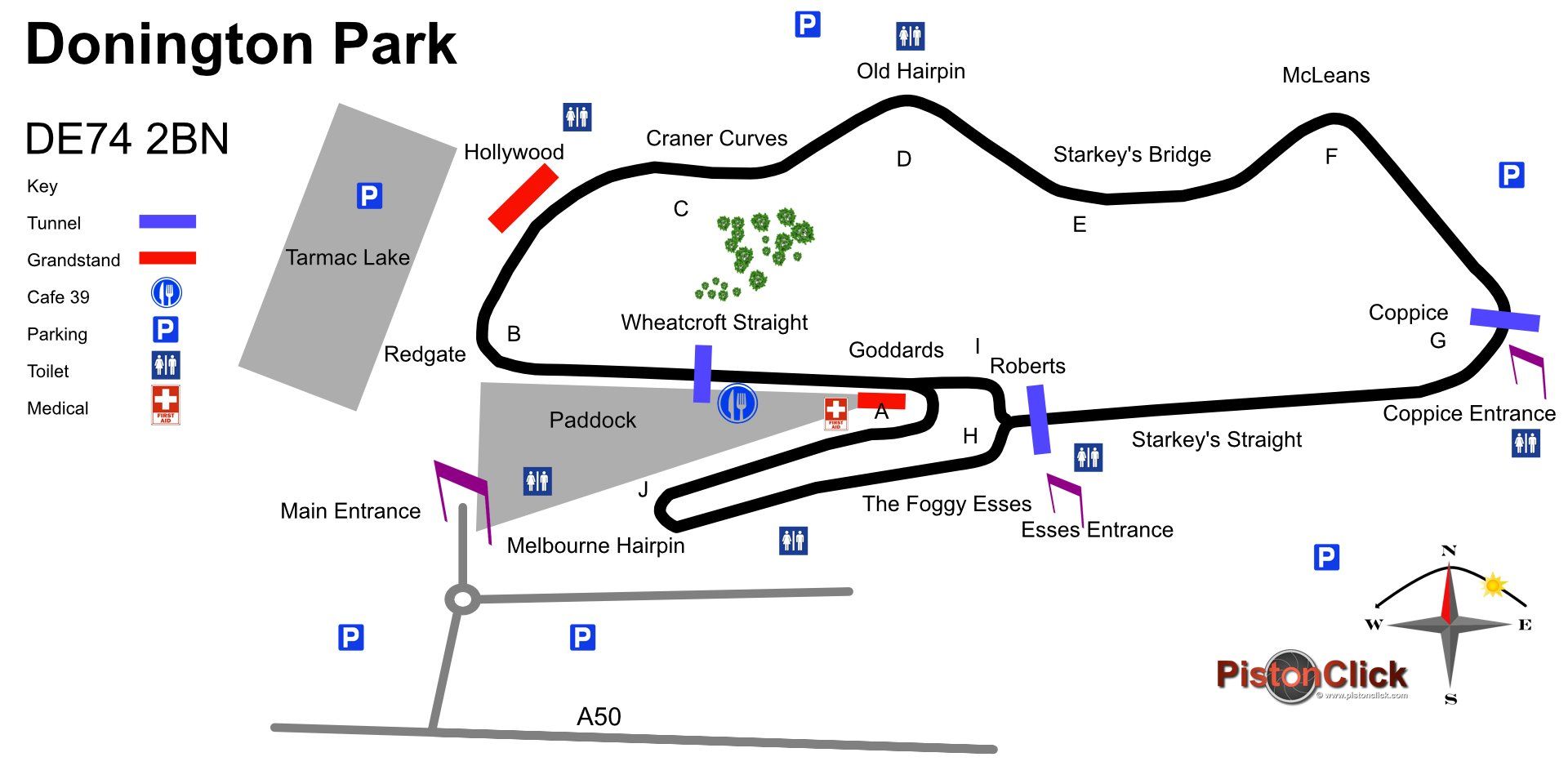 Donington park photography map