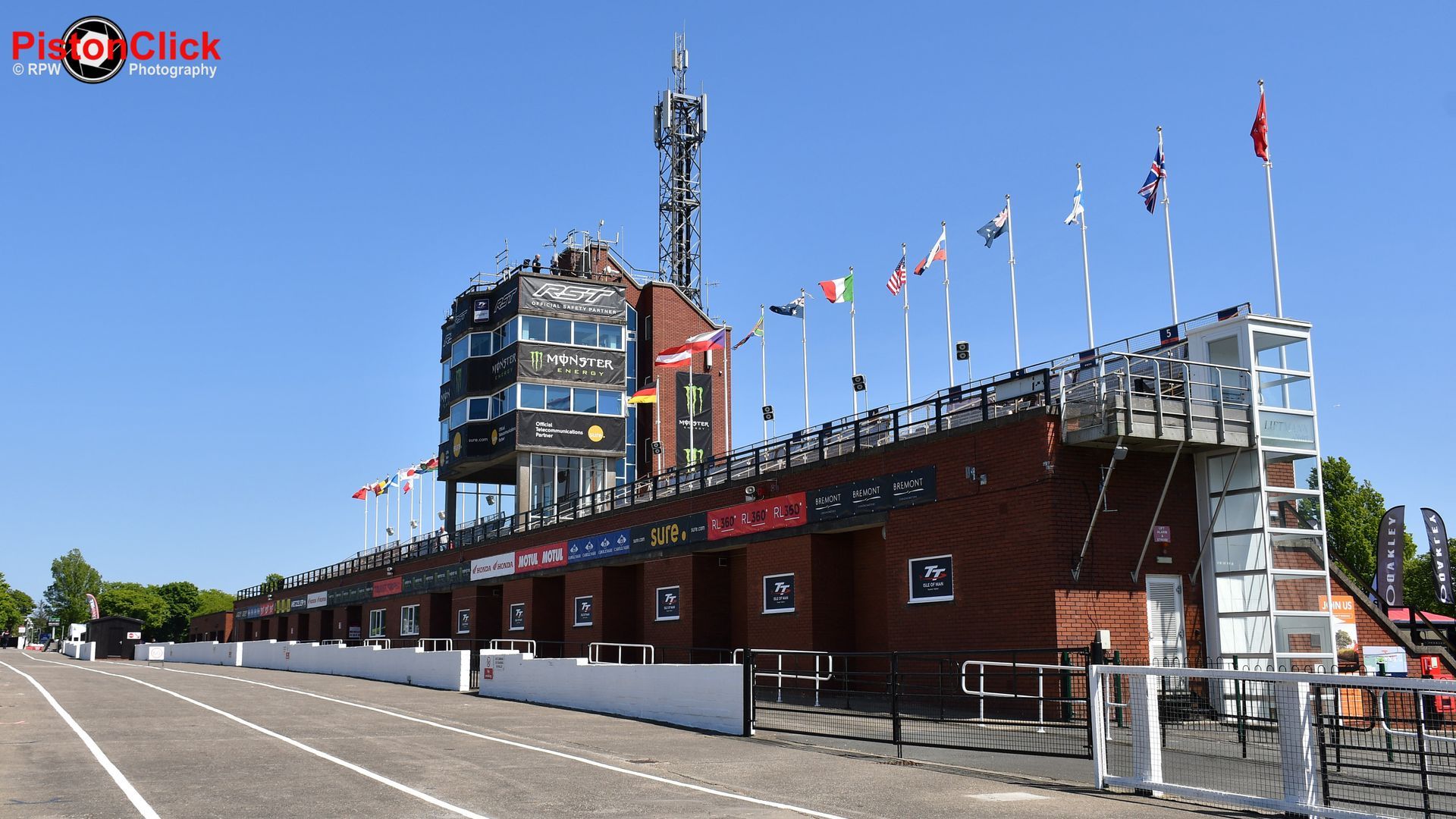 IoM TT grandstand opposite the start finish line in the capital Douglas