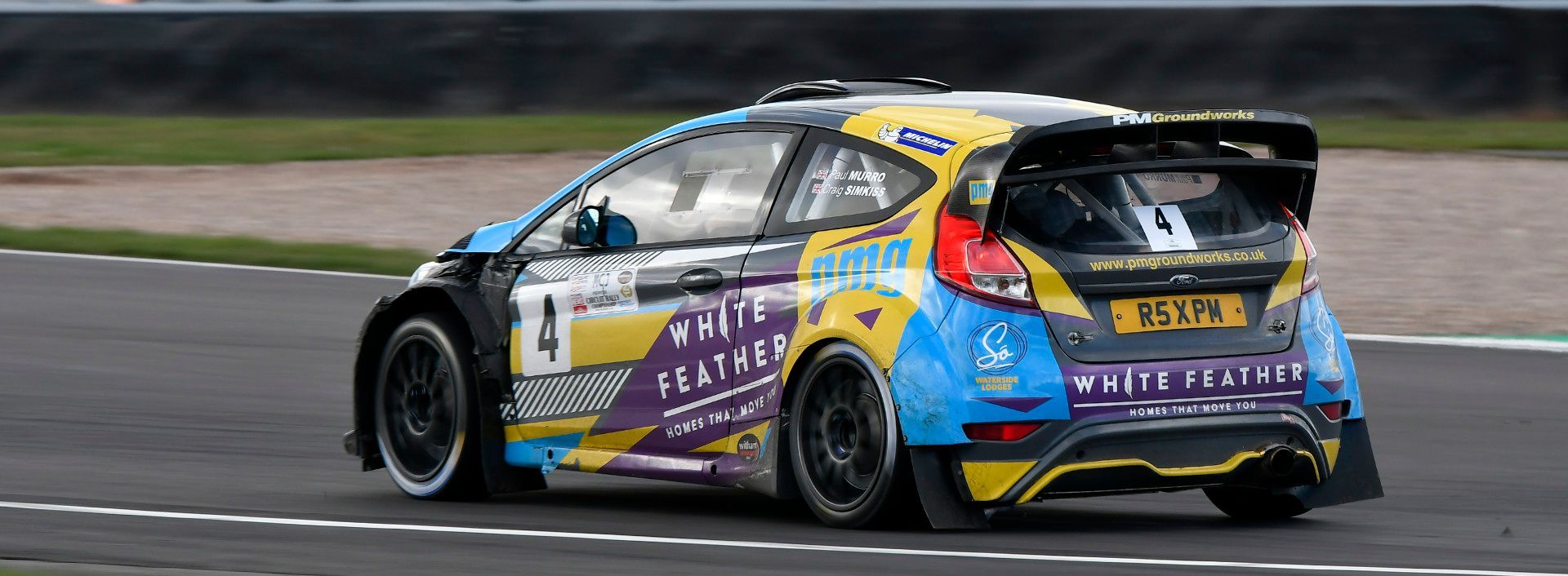 Ford Fiesta R5 Paul Murro and Craig Simkiss MGJ Engineering Circuit Rally Championship Dukeries Rally 2024 Donington Park
