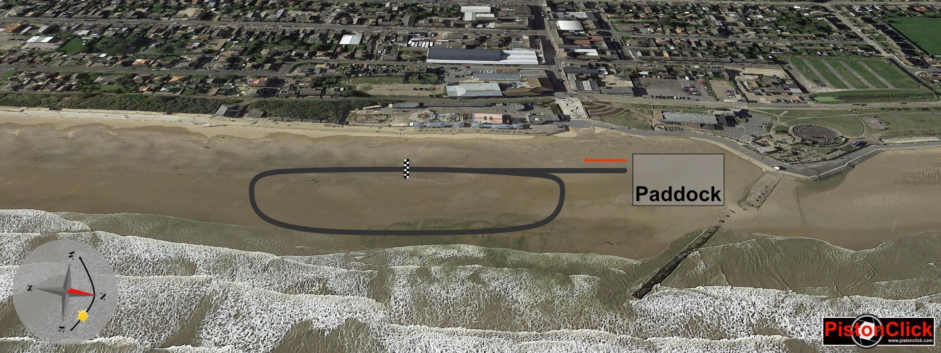 Mablethorpe Sand Racing club map of the track