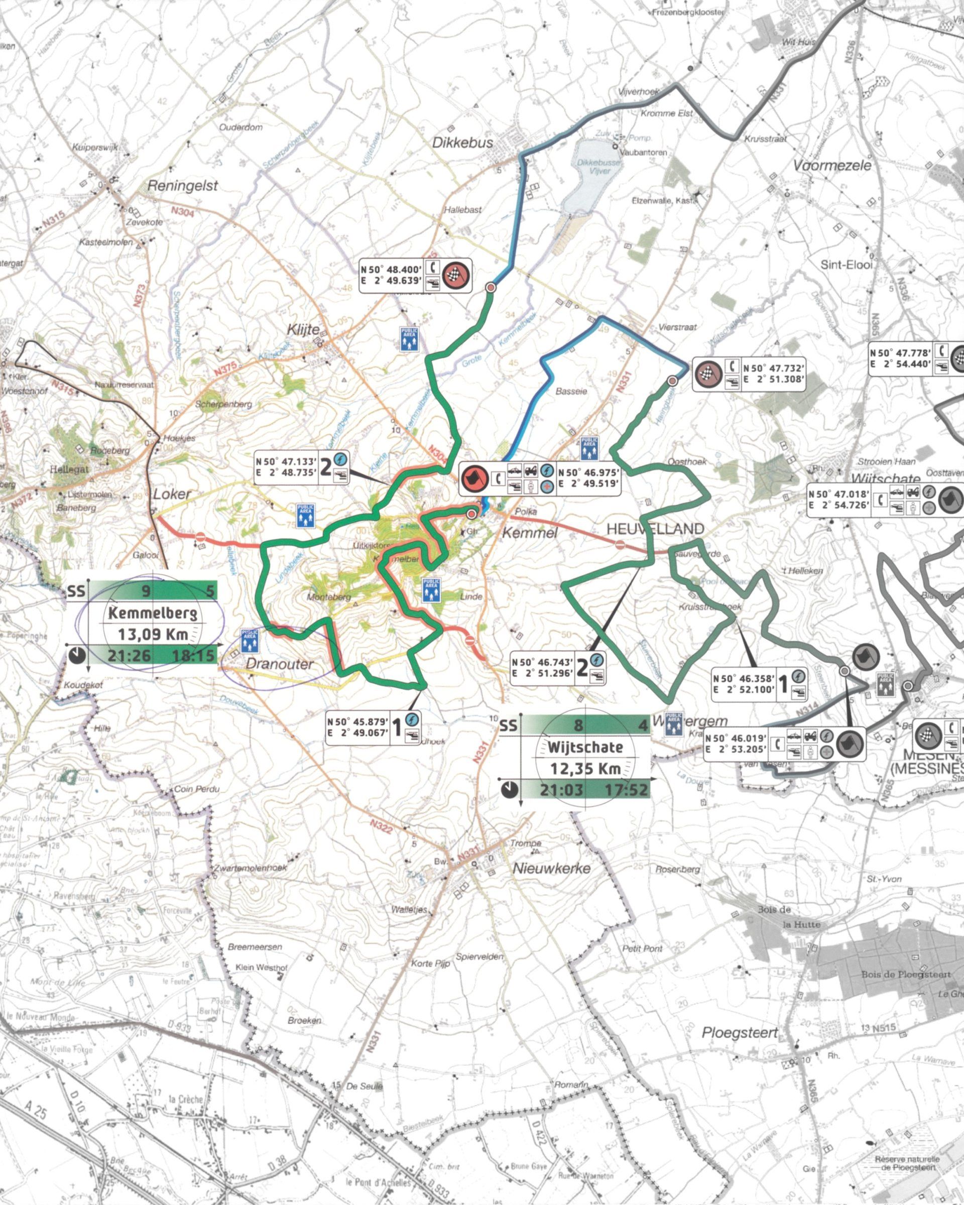 2019 Ypres Rally map