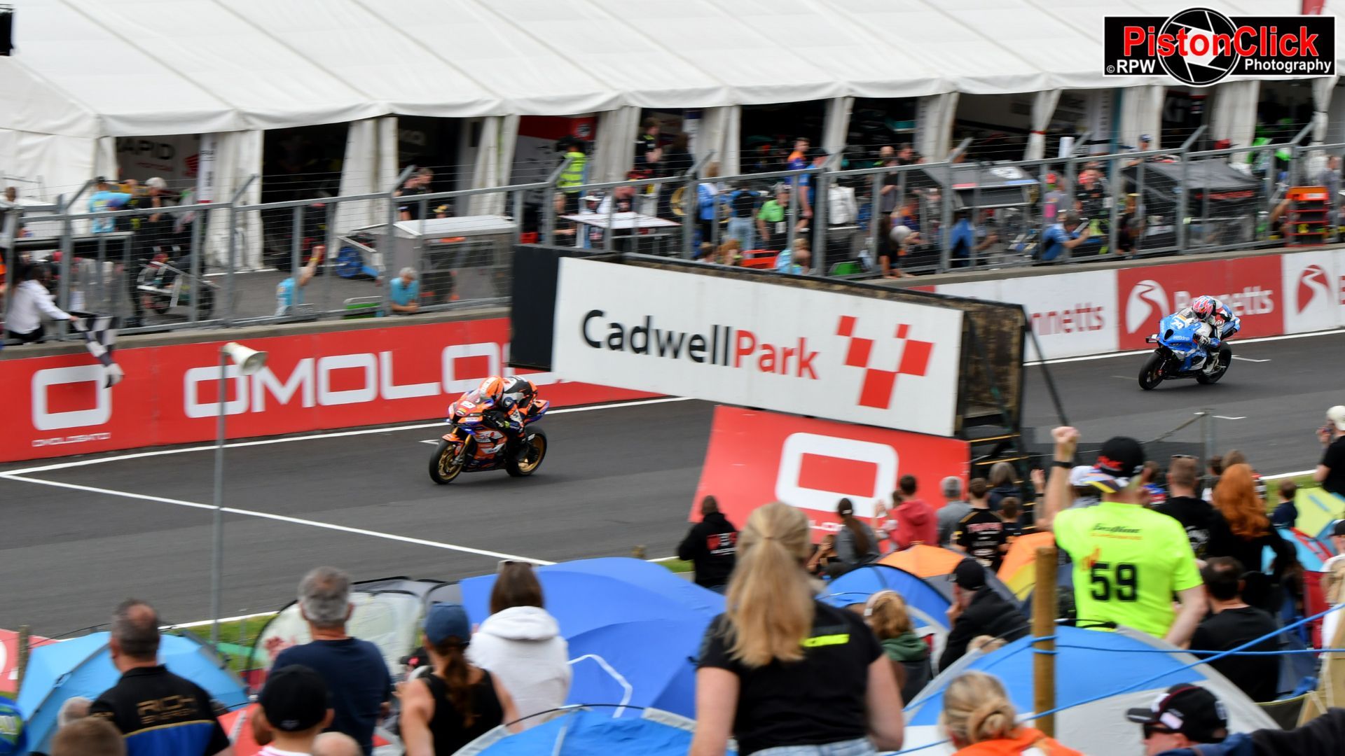 Joe Talbot wins the super stock race at Cadwell Park