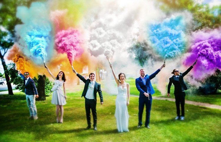fumigène à main mariage