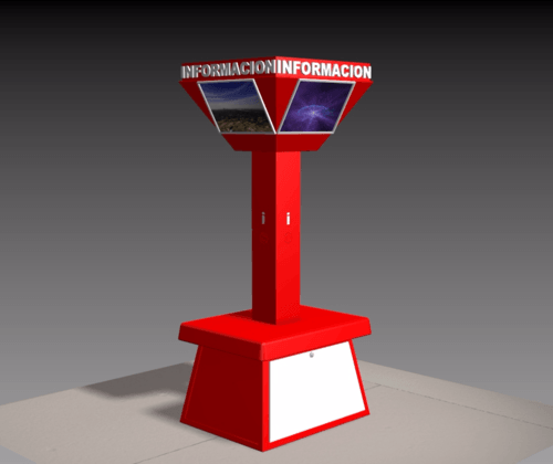 Kiosco a medida para exposición Ecobiometal