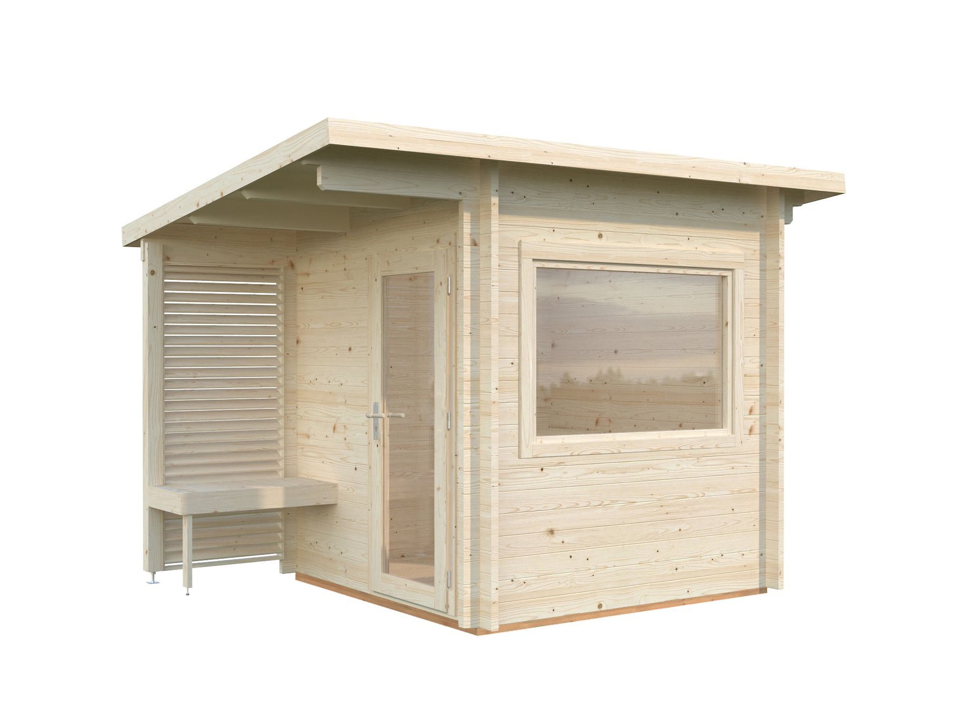 SAUNA SANNA 4.10m² 342x267x245ht cm - Ep= 44mm SAUNA SANNA 4.10m² 342x267x245ht cm - Ep= 44mm
