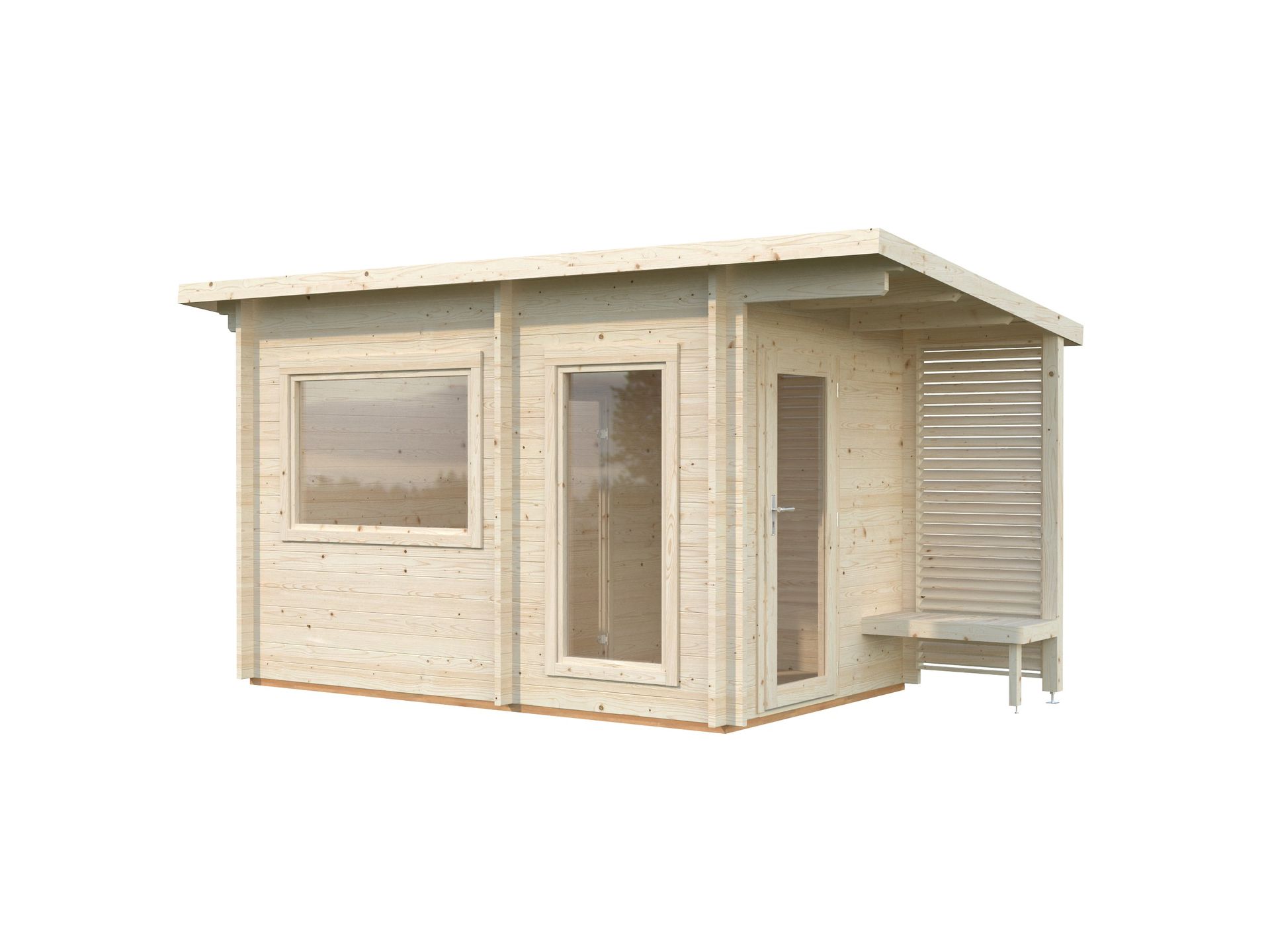 SAUNA SANNA 6.80m² 428x267x245ht cm - Ep= 44mm SAUNA SANNA 6.80m² 428x267x245ht cm - Ep= 44mm