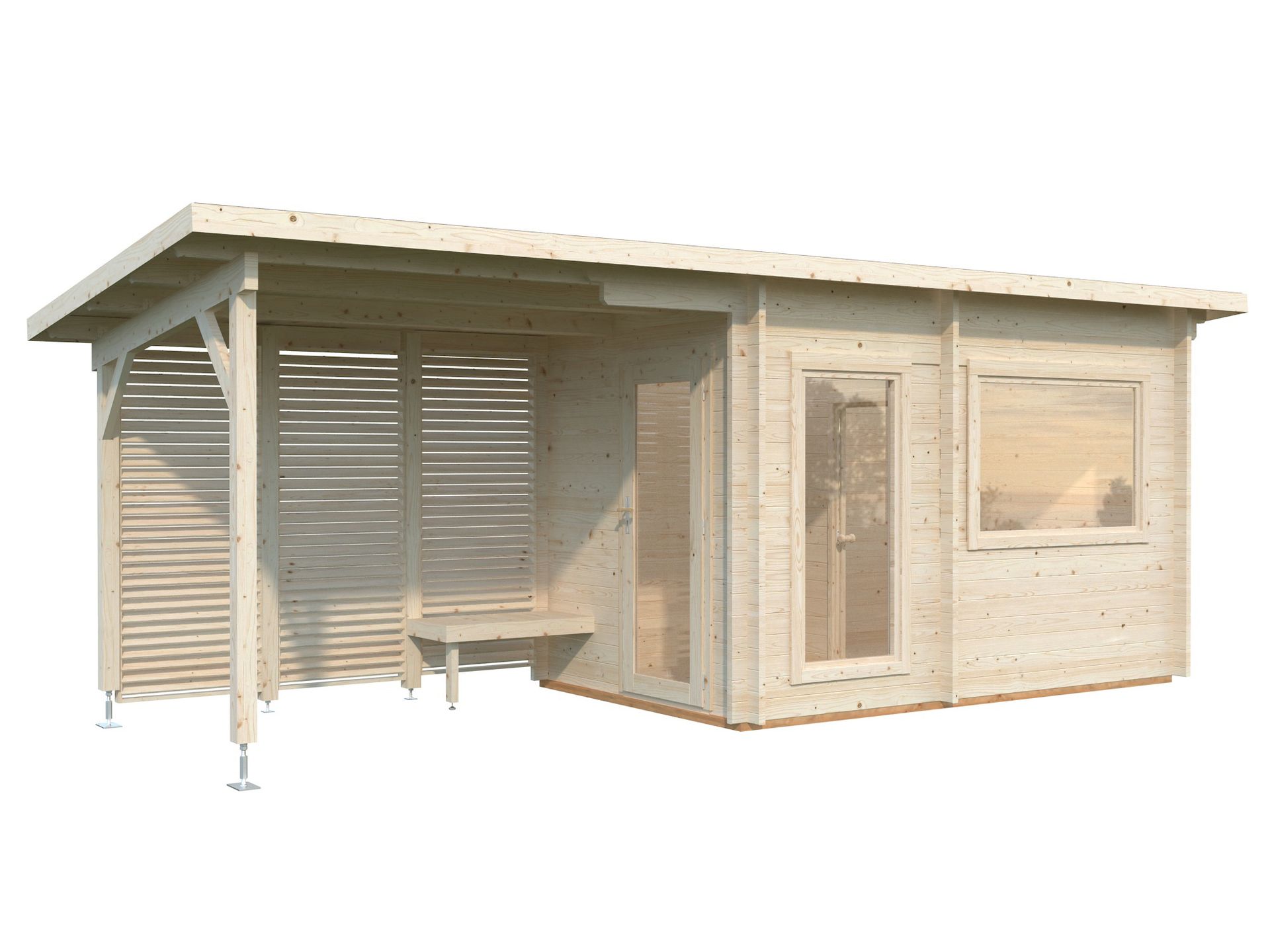 SAUNA SANNA 6.80+5.90m² 690x267x245ht cm - Ep= 44mm SAUNA SANNA 6.80+5.90m² 690x267x245ht cm - Ep= 44mm
