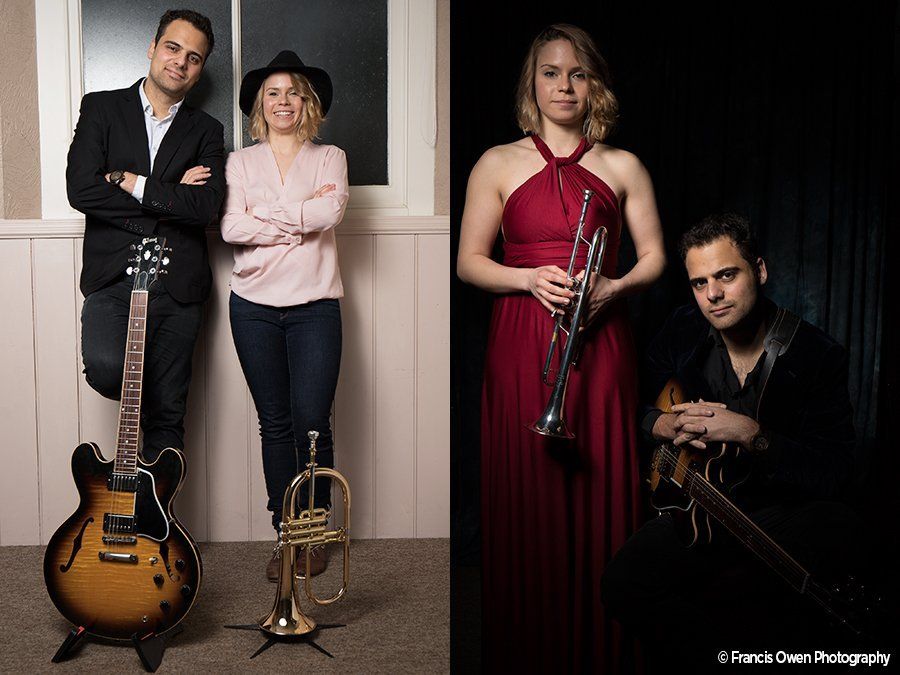 Jazz duo, Becky Waite and Alex Scheuerer, photographed by Francis Owen Photography
