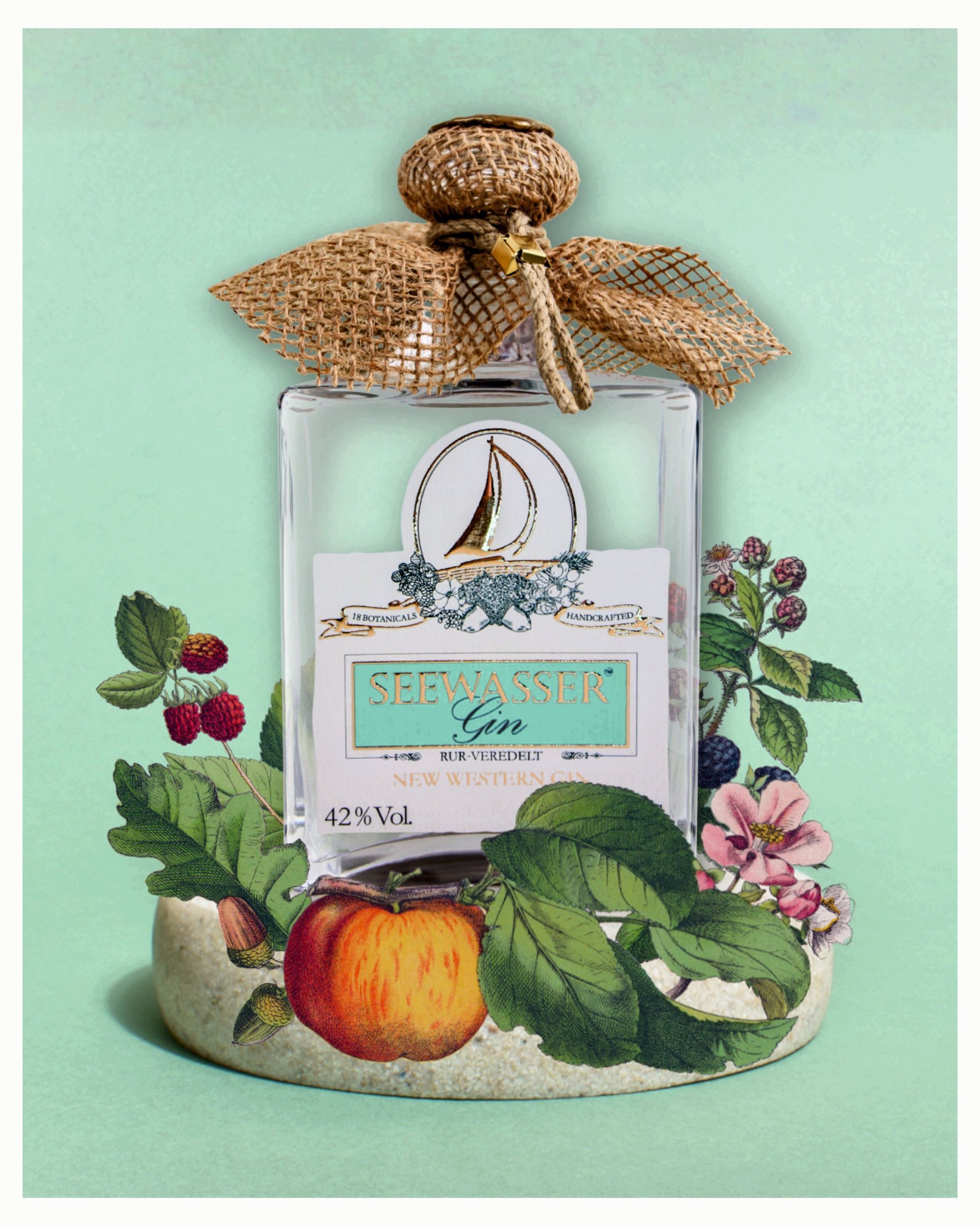 Seewasser Gin, gerne auch als Geschenk gekauft.