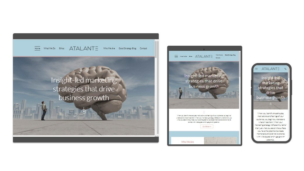 Images of the Atalante Marketing website design