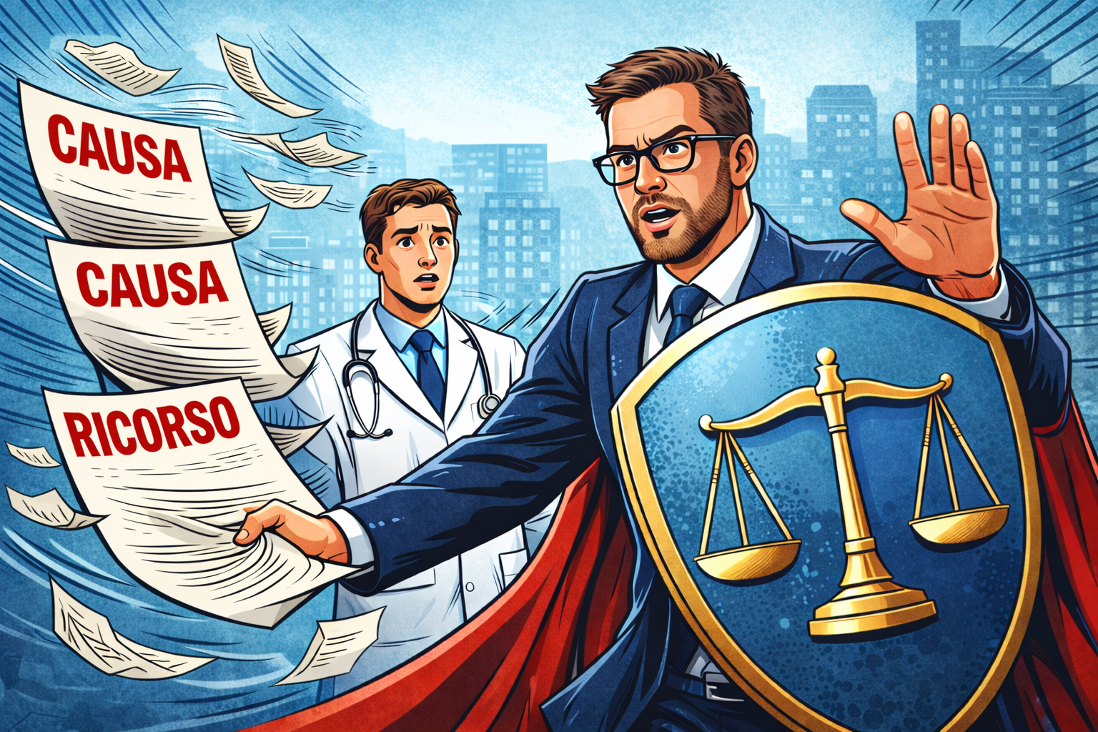 Avvocato specializzato in responsabilità sanitaria che tutela un medico da cause di risarcimento e ricorsi giudiziari