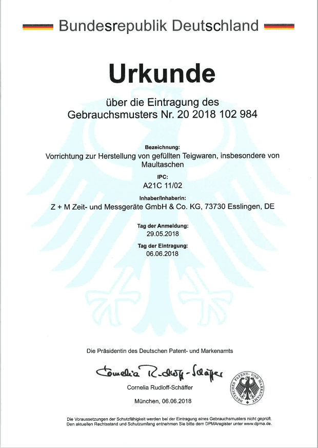 Urkunde-Gebrauchsmuster