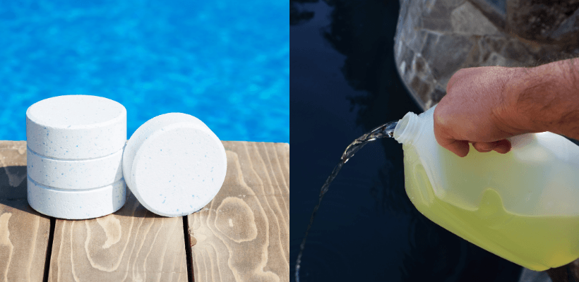 pool chlorine tablets and liquid