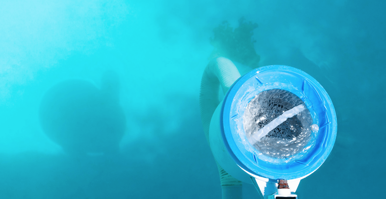 pool filter blue water