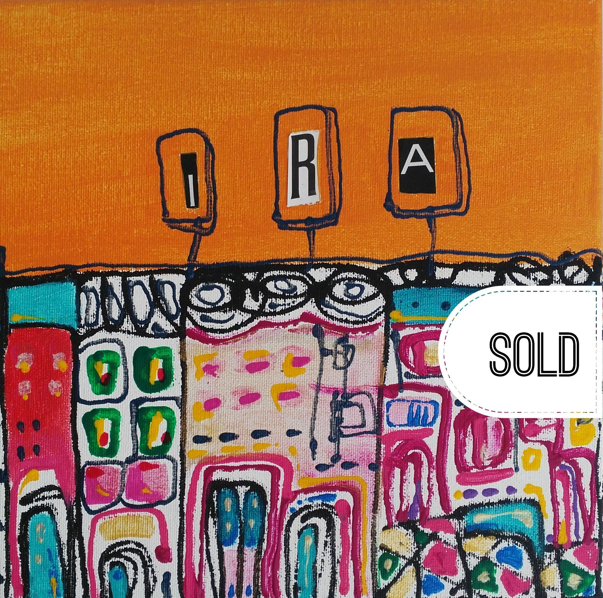 SIETE PECADOS SERIE / IRA TECNICA MIXTA SOBRE LIENZO 3D 20 X 20 cm